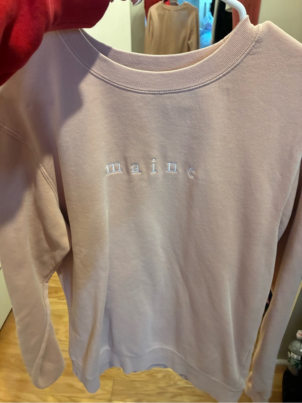 Maine Embroidered Crewneck Sweater - Blush Pink